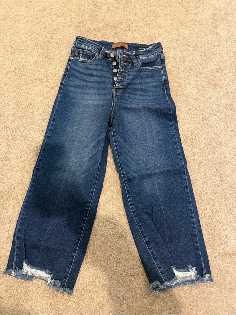 High-Rise cropped Judy Blue size 5/27 Wide Leg Women’s Jeans - Dark Blue